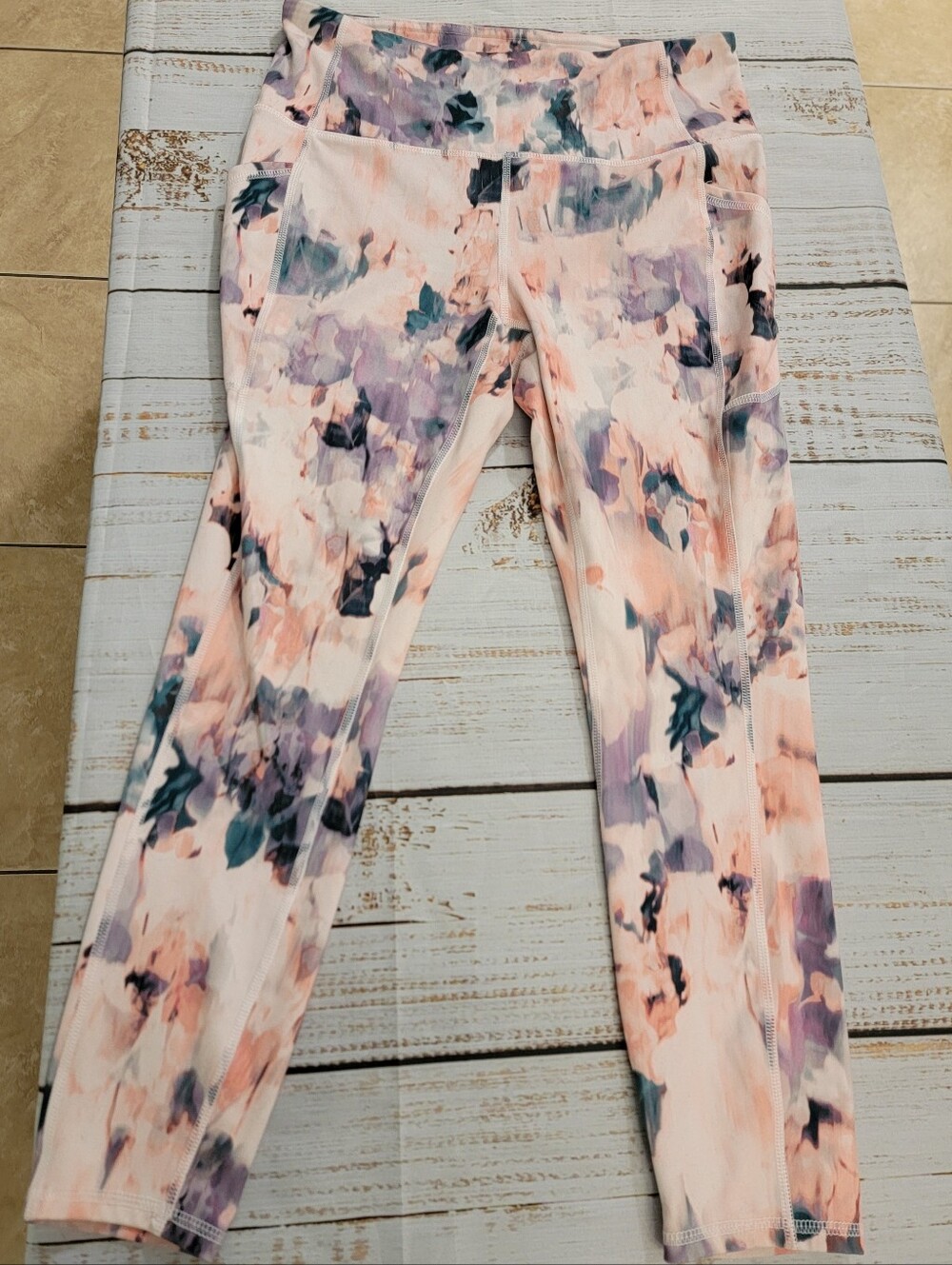 RBX Floral Print Women's Jeggings - Pink Lavender Blue